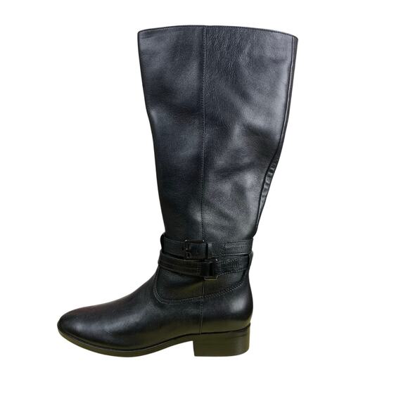 Naturalizer REID Black Leather Wide Calf Riding Boots Knee High NWT 8M - Picture 1 of 8